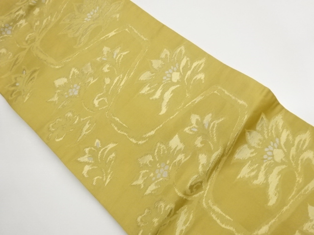 JAPANESE NAGOYA OBI / WOVEN FLORAL PLANTS